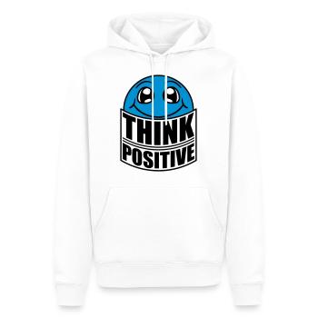 Think Think Cool Think Positive Stay Positive - Men’s Premium Organic Hoodie - white - Front - Nico (187cm)