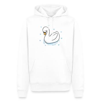 Cygne - Sweat à capuche Premium bio Homme - blanc - Devant - Nico (187cm)
