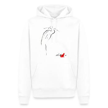 HÉRON - Sweat à capuche Premium bio Homme - blanc - Devant - Nico (187cm)