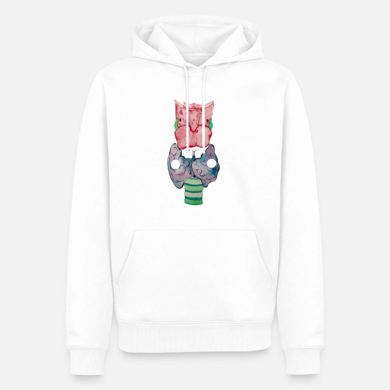 Papillon Thyroïde Thyriod - Sweat à capuche Premium bio Homme - blanc