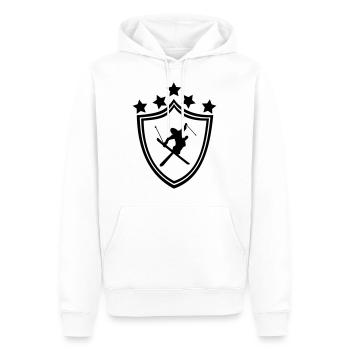 Ski, ski, ski, après-ski, freeski, freeskiing - Sweat à capuche Premium bio Homme - blanc - Devant - Nico (187cm)