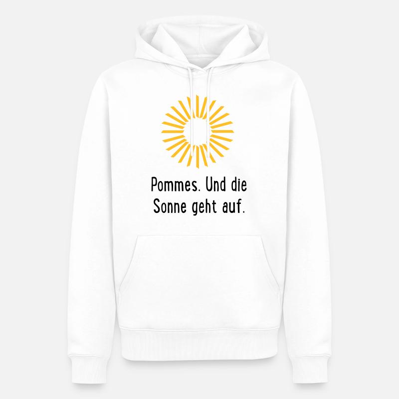 Pommes Frites - Männer Premium Bio Hoodie - Weiß