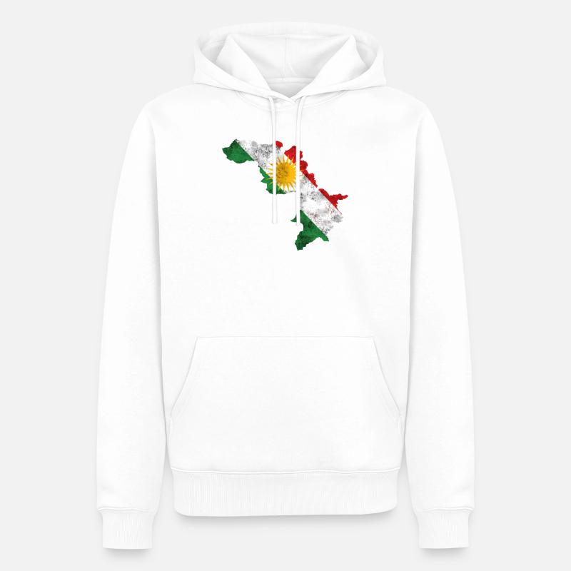 Kurdistan, drapeau kurde - Sweat à capuche Premium bio Homme - blanc