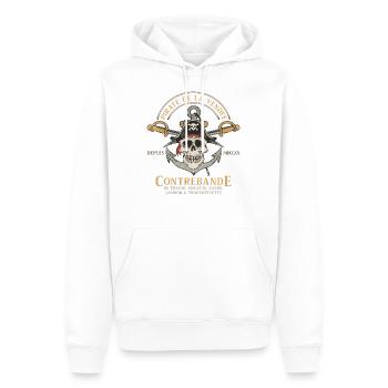 pirate vendee - Sweat à capuche Premium bio Homme - blanc - Devant - Nico (187cm)