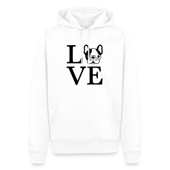 French Bulldog - Männer Premium Bio Hoodie - Weiß - Vorne - Nico (187cm)