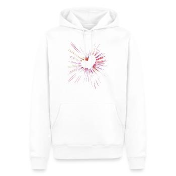 supernova heart - explosion of color - Men’s Premium Organic Hoodie - white - Front - Nico (187cm)