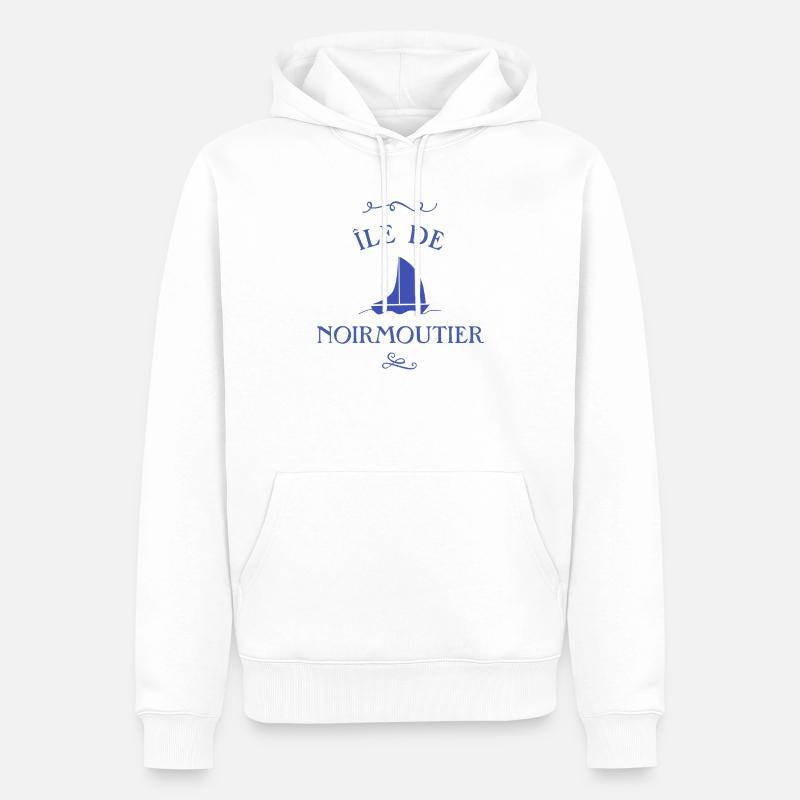 ile de noirmoutier bateau - Sweat à capuche Premium bio Homme - blanc