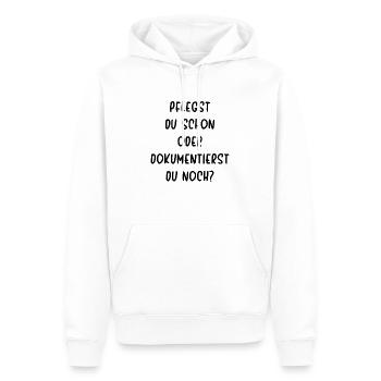 Pflege Pflegst Du Schon Oder Dokumentierst Du Noch - Männer Premium Bio Hoodie - Weiß - Vorne - Nico (187cm)