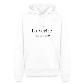 C'est la cerise sur le ghetto 🍒🏙 - Sweat à capuche Premium bio Homme - blanc - Devant - Nico (187cm)