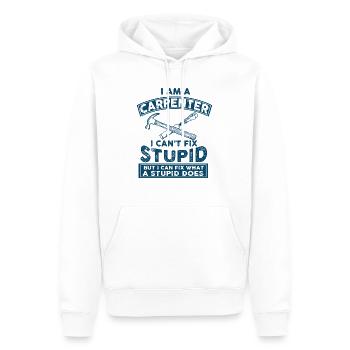 Ich bin Zimmermann - Männer Premium Bio Hoodie - Weiß - Vorne - Nico (187cm)