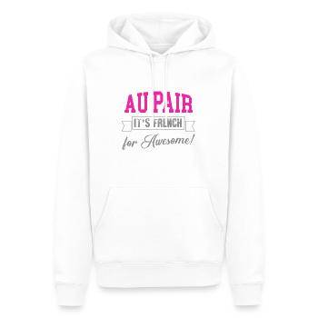Au Pair c'est français pour génial - Sweat à capuche Premium bio Homme - blanc - Devant - Nico (187cm)