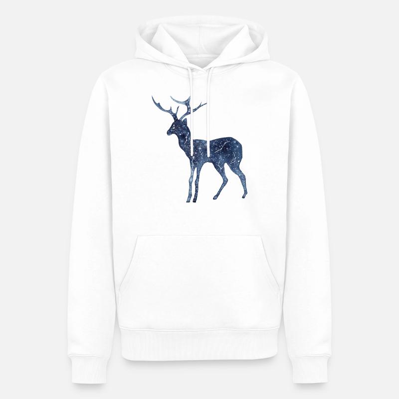 Galaxy Star Deer - Sweat à capuche Premium bio Homme - blanc