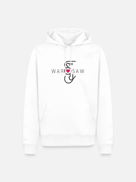 Sirène de Varsovie - Sweat à capuche Premium bio Homme - blanc