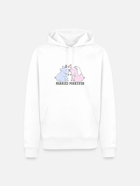 Ślub małżeństwo małżeństwo małżeństwo małżeństwo - Herre Premium økologisk hoodie - hvid
