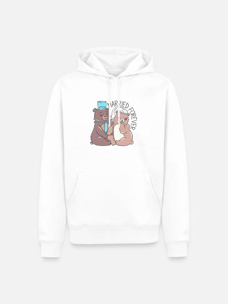 Hochzeit Eheschließung Heirat Trauung Verheiratet - Herre Premium økologisk hoodie - hvid