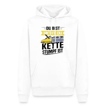 Du bist nicht du wenn die Kette stumpf ist Förster - Männer Premium Bio Hoodie - Weiß - Vorne - Nico (187cm)