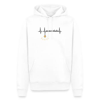 Muschebubu sächsisch EKG Herzschlag Motiv Sachsen - Männer Premium Bio Hoodie - Weiß - Vorne - Nico (187cm)