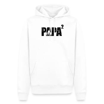 Papa hoch 2 Schwanger Geschenk Papa Zwillinge - Männer Premium Bio Hoodie - Weiß - Vorne - Nico (187cm)
