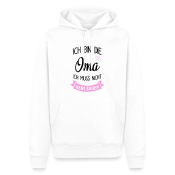 Ich Bin Die Oma Muss Nicht Nein Sagen - Männer Premium Bio Hoodie - Weiß - Vorne - Nico (187cm)
