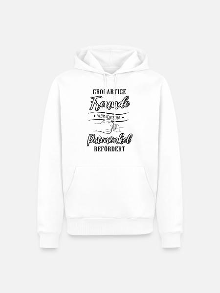 Großartige Freunde Patenonkel Befördert - Männer Premium Bio Hoodie - Weiß