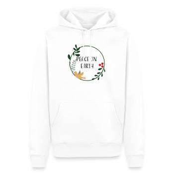Peace on Earth - Men’s Premium Organic Hoodie - white - Front - Nico (187cm)