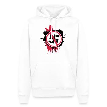 Contre les nazis - Sweat à capuche Premium bio Homme - blanc - Devant - Nico (187cm)