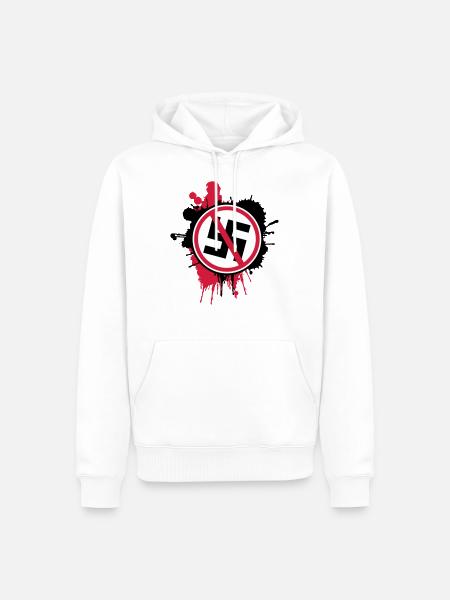 Against Nazis - Men’s Premium Organic Hoodie - white