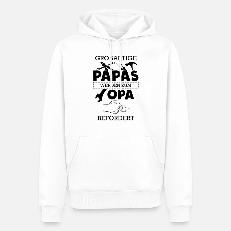 Großartige Papas Opa Befördert - Männer Premium Bio Hoodie - Weiß