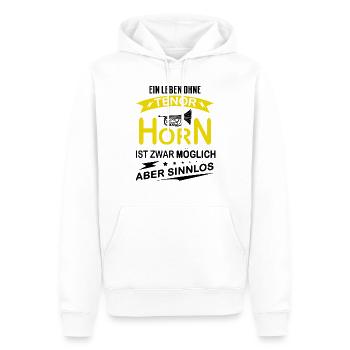 Tenor horn brass instrument musical instrument - Men’s Premium Organic Hoodie - white - Front - Nico (187cm)