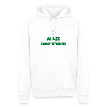 t-shirt football allez saint-étienne cadeau noel - Sweat à capuche Premium bio Homme - blanc - Devant - Nico (187cm)