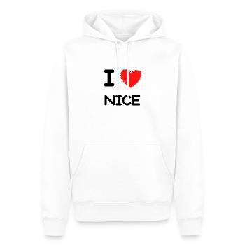 t-shirt i love nice j'aime nice cadeau noel - Sweat à capuche Premium bio Homme - blanc - Devant - Nico (187cm)