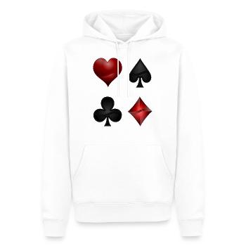 Herz Kreuz Karo Pik Poker Design Spieler Geschenk - Männer Premium Bio Hoodie - Weiß - Vorne - Nico (187cm)