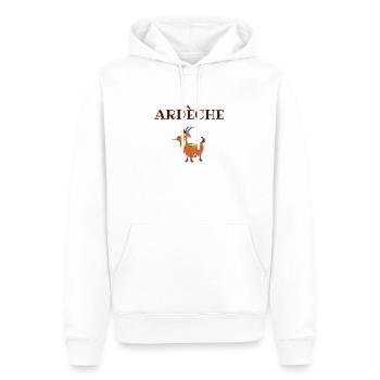 t shirt ardèche chèvre ardechois cadeau noel - Sweat à capuche Premium bio Homme - blanc - Devant - Nico (187cm)