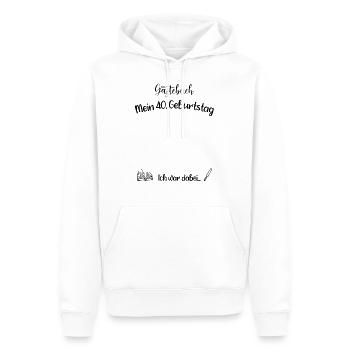 40. Geburtstag - Gästebuch - Geschenk - Männer Premium Bio Hoodie - Weiß - Vorne - Nico (187cm)