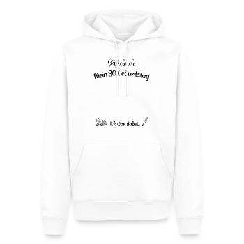 30 Geburtstag Gästebuch Geschenk - Männer Premium Bio Hoodie - Weiß - Vorne - Nico (187cm)