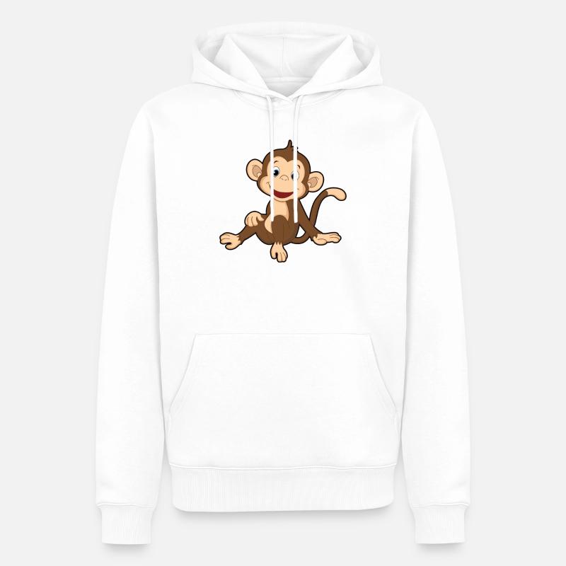 Äffchen Affe Geschenk - Männer Premium Bio Hoodie - Weiß