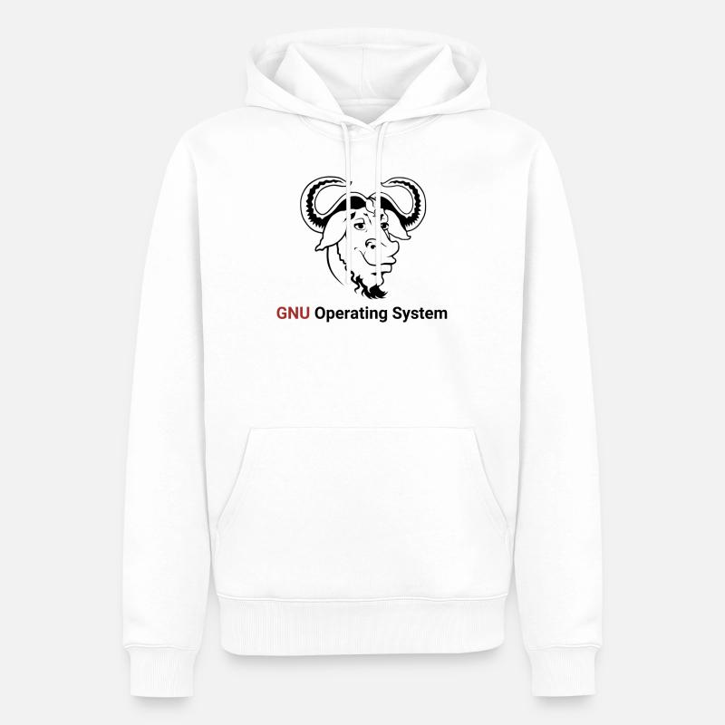 GNU-operativsystem - Herre Premium økologisk hoodie - hvid