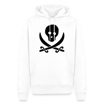 Pirat - Schädel - Männer Premium Bio Hoodie - Weiß - Vorne - Nico (187cm)