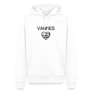 t shirt vannes bretagne coeur j'aime vannes cadeau - Sweat à capuche Premium bio Homme - blanc - Devant - Nico (187cm)