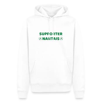 t shirt nantes foot supporter nantais cadeau noel - Sweat à capuche Premium bio Homme - blanc - Devant - Nico (187cm)