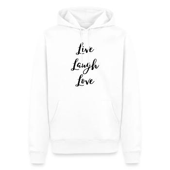 Live Laugh Love Motivational Quote Attitude Slogan - Männer Premium Bio Hoodie - Weiß - Vorne - Nico (187cm)