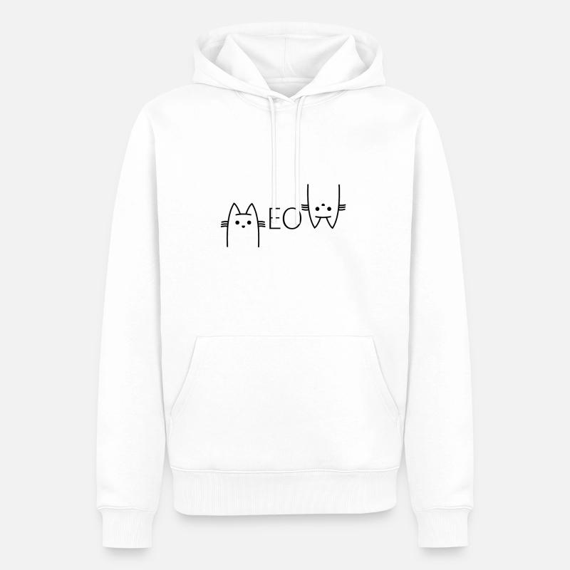 Miau - Amant de chaton propriétaire de chat doux Kät - Sweat à capuche Premium bio Homme - blanc