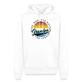 Grand-père l'homme le mythe la légende - Vintage Ed. - Sweat à capuche Premium bio Homme - blanc - Devant - Nico (187cm)