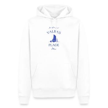 t shirt valras plage bateau cadeau herault - Sweat à capuche Premium bio Homme - blanc - Devant - Nico (187cm)