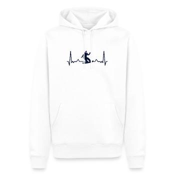 Snowboarding Girl Heartbeat Geschenkfrau - Männer Premium Bio Hoodie - Weiß - Vorne - Nico (187cm)