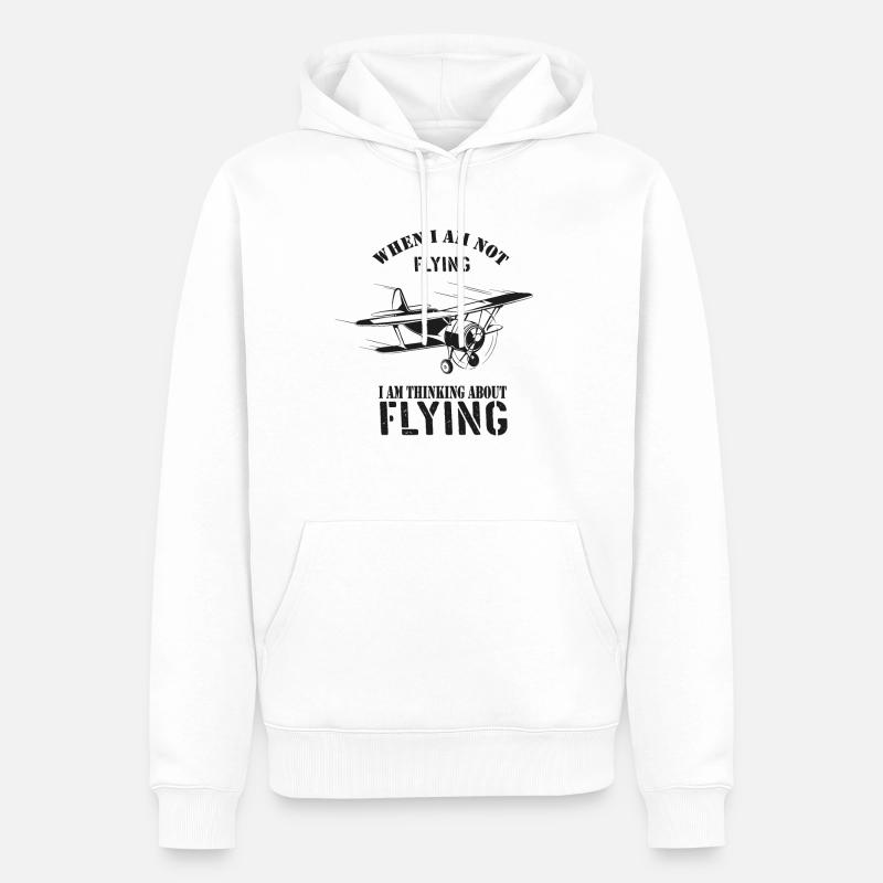 Pilot-Retro-Pilot Airplane-Pilot - Männer Premium Bio Hoodie - Weiß