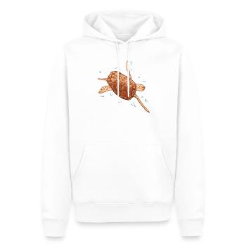 Tortue aquatique - Sweat à capuche Premium bio Homme - blanc - Devant - Nico (187cm)
