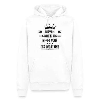 Kévin le seul le vrai Humour meilleur cadeau - Sweat à capuche Premium bio Homme - blanc - Devant - Nico (187cm)