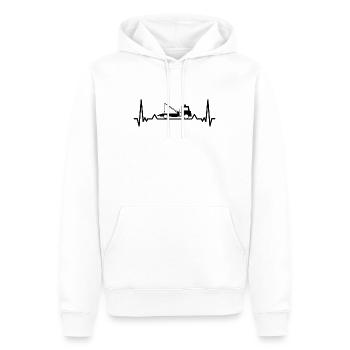 Haken und Kette Schleppen LKW Heartbeat Geschenke - Männer Premium Bio Hoodie - Weiß - Vorne - Nico (187cm)