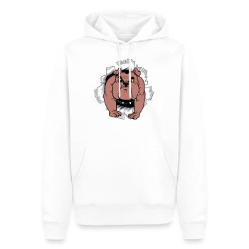 Bulldog - Men’s Premium Organic Hoodie - white - Front - Nico (187cm)